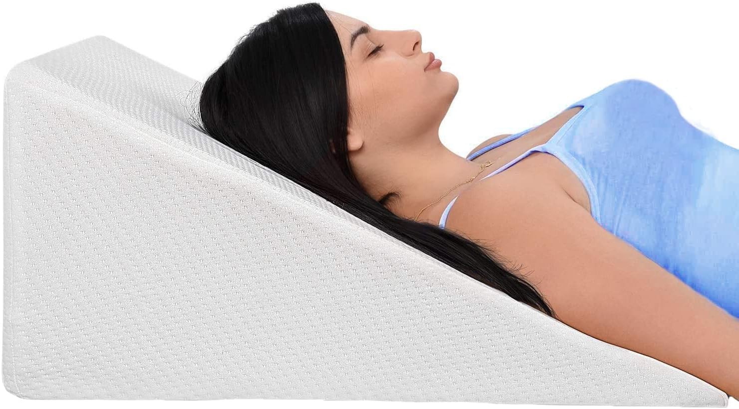 Bed Wedge Pillow for Sleep Apnea, FSA Eligible Acid Reflux, and Back Pain Relief, - Headboard Wedges for Sleeping