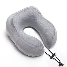 U-Shaped Memory Foam Neck Travel Pillow - grey