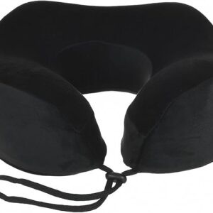 U-Shaped cold Foam Neck Travel Pillow - Black