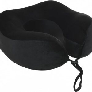 U-Shaped Memory Foam Neck Travel Pillow - Black