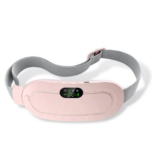 Portable Menstrual Cordless Heating Pad Electric Wireless Heating Massager Pad for Lower Back Stomach Pain Relief Period Cramps Comfier Belly Device USB Warming Waist Belt, 3 Heat Levels 4 Modes