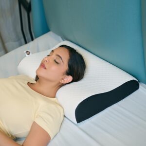 CareFoam Ultimate Cervical Neck Pillow | 2 Years Warranty | Pain Relief Sleep, Improves Posture Spinal Alignment, Neck Pain Relief Pillow | Queen 19 x 11 x 3.5 Inch | White Jacquard Cover | Pack of 1