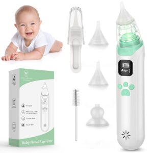 Baby Nasal Aspirator - Electric Nasal Aspirator for Newborns with 3 Suction Levels & Music & Light, Anti-Backflow for Slime/Sno/Pople Nasal Aspirator, Toddler Essentials