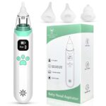 Baby Nasal Aspirator, Electric Baby Nose Sucker, Rechargeable Nose Cleaner with 3 Suction Levels and 3 Silicone Nozzles Anti-Backflow, Baby Nose Cleaner Vacuum Cleaner, for Infants/Toddlers