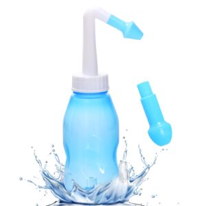 LINXIU Neti Pot Sinus Rinse kit Nose Wash Cleaner Pressure Rinse Nasal Irrigation 300ml Sinus Rinse Bottle for Adult & Kid (Blue)