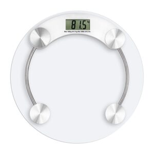 MCP Digital Glass Weighing Machine Round Personal weighing scale for home use Weight Machine (Transparent)