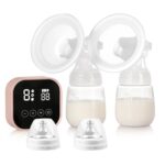Electric Breast Pump, Portable and Rechargeable Breast Pump with 4 Modes 9 Levels, Strong Suction Breastfeeding Pump, LED Touch Screen, Massage and Function, BPA Free (Pink)