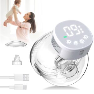 Journeyside Portable Breast Pump, Wearable Electric Breast Pump Hands-Free Electric Breast Pump with 3 Modes and 9 Levels, LED Display, Ultra-Silent Lightweight Breast Pump, White, 24 mm Flange