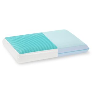 Gelsea Cooling Gel Memory Foam Pillow - Reversible Design, Neck Support for Side, Back, Stomach Sleepers, Standard Size, Removable & Machine Washable Cover, Pressure Relief for Hot Sleepers, Pale Blue