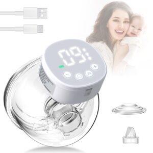 Journeyside Portable Breast Pump, Wearable Electric Breast Pump Hands-Free with 3 Modes and 9 Levels, LED Display, Ultra Quiet Lightweight Breast Pump, White02, Flange 24 mm