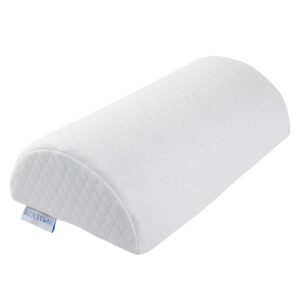 Memory Foam Back Pillow / Half Moon Lumbar Bolster Cushion For Back Pain Relief, Leg and Knee Support and Sleeping With Removeable Cover By Bluestone