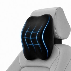 Car Seat Headrest Neck Rest Cushion, Car Neck Pillow Durable 100% Pure Memory Foam Neck Pillow with Breathable Removable Cover Washable Comfortable Ergonomic & Neck Pain Relief