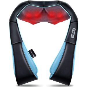 Mo Cuishle Shiatsu Back Shoulder And Neck Massager With Heat - Electric Deep Tissue 4D Kneading Massage For Shoulder, Back And Neck - Best Gifts For Women/Men/Mom/Dad - FDA Approved