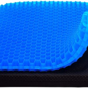 2022 New Gel Seat Cushion, Honeycomb Design Double Thick Gel Cushion with Relieving Back coccyx Pain Pressure, for Car Office Home Wheelchair&Chair