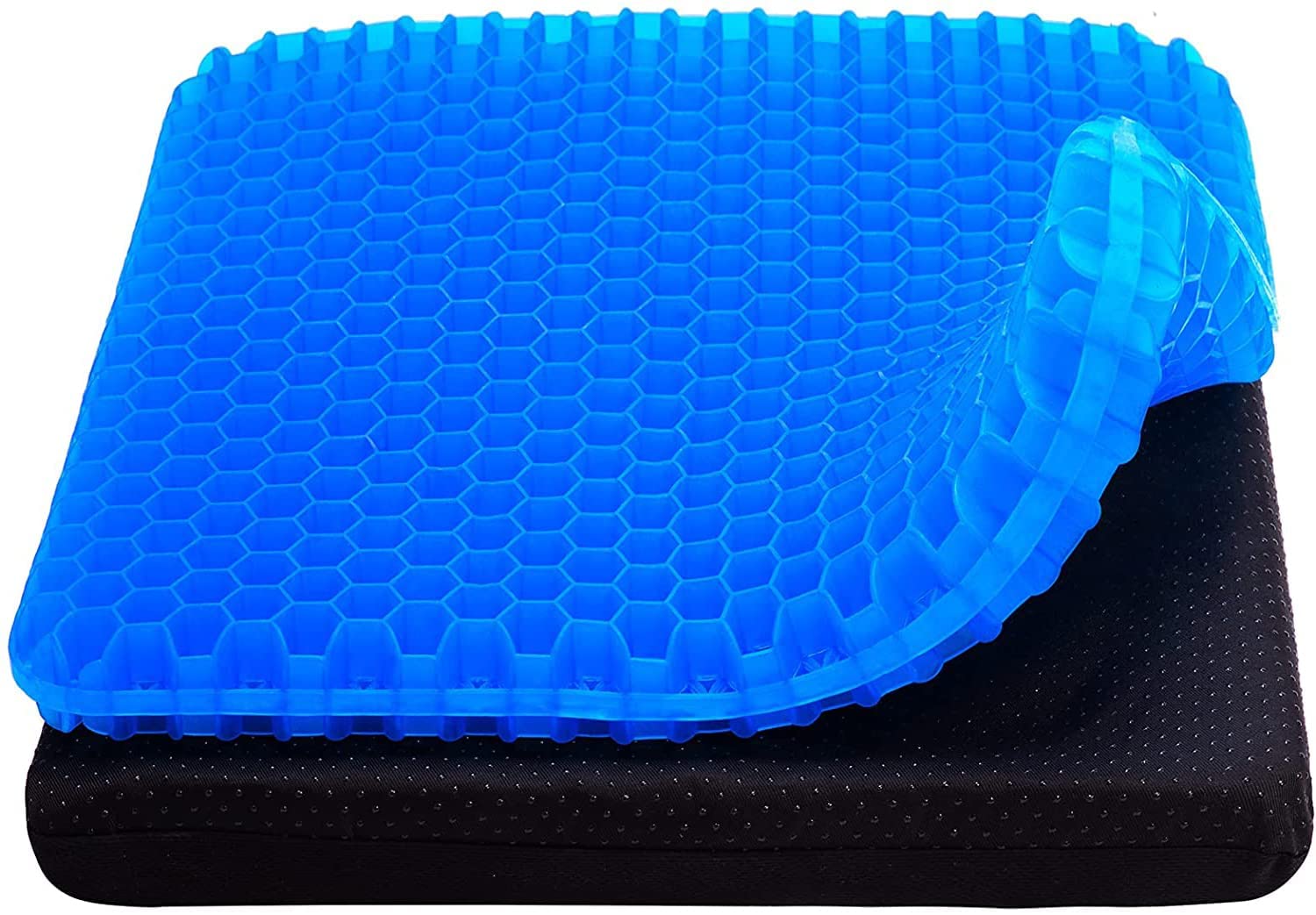 2022 New Gel Seat Cushion, Honeycomb Design Double Thick Gel Cushion with Relieving Back coccyx Pain Pressure, for Car Office Home Wheelchair&Chair
