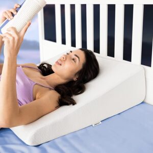 7.5" Wedge Pillow for Acid Reflux - Dr. Recommended Height, Luxurious 2" Memory Foam Pillow Wedge for Sleeping, GERD, Post Surgery, Heartburn, and Snoring - Washable Bamboo Cover (25" Wx26 Lx7.5 H)