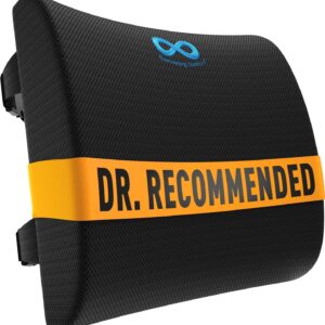 Comfort Lumbar Support Pillow for Office Chair - Memory Foam Back Cushion for Chair, Car, Couch - Lumbar Pillow Promotes Better Posture, Back Pain Relief - Ideal for Gaming and Desk Chairs