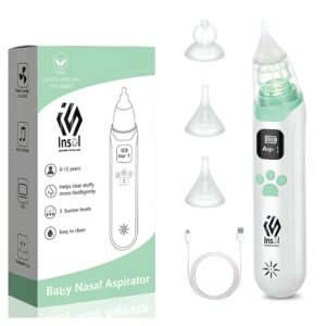 Baby Nasal Aspirator for Baby | Safe, Quick, and Hygienic Nose Cleaner with Pause, Music, and Light Soothing Functions, Electric Nose Aspirator for Toddler with 3 Silicone Tips