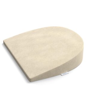Cherilo C Shaped Elevated Wedge Pillow for Baby Crib & Mattress, Helps to Elevate Baby for Acid Reflux, Colic, GERD, Heat Burn & Vomiting | 15" x 12" x 3" | - With Removable Velvet Cover - Cream