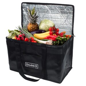 DOUBLE R BAGS Insulated Thermal Bag - Heavy Duty, Foldable, for Hot & Cold Food, and Groceries.