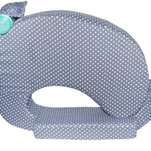 Oscar Home Cotton Nursing Pillow for Breastfeeding, Nursing & Posture Support with Pocket and Removable Slipcover Made in Eco Friendly Soft Fabri – Grey Polka Dot (Pack of 1)