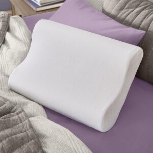 Sleep Innovations Contour Memory Foam Cervical Support Pillow for Sleeping, Queen, Made in the USA